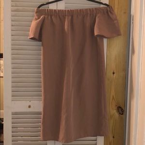 Blush pink OTS dress